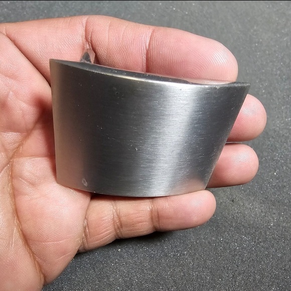 Brushed Silver Tone Rectangular Belt Buckle Unisex Minimalist Fits 1.5" Belts - Picture 2 of 9